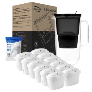 Szklany dzbanek filtrujący Etiuda Czarny + 12 wkłady Pure+