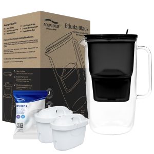 Szklany dzbanek filtrujący Etiuda Czarny + 2 wkłady Pure+