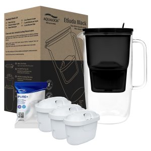 Szklany dzbanek filtrujący Etiuda Czarny + 3 wkłady Pure+